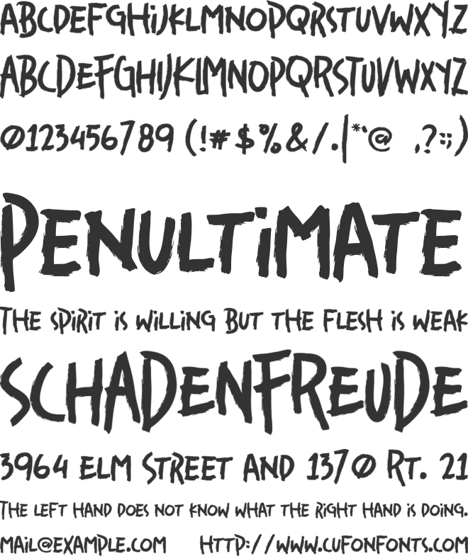 Gruesome font preview