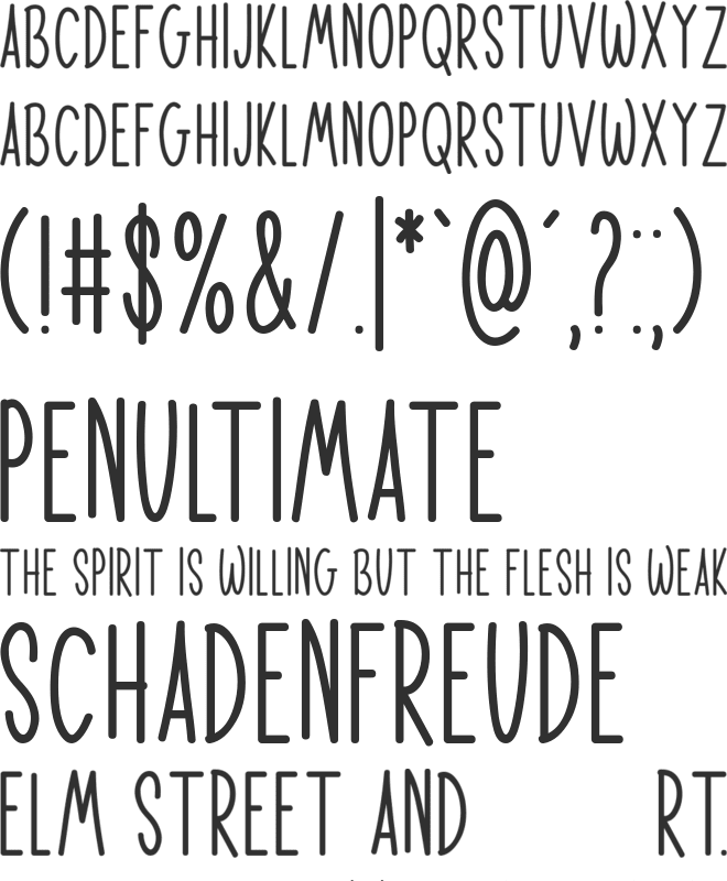 Delighted Panda font preview