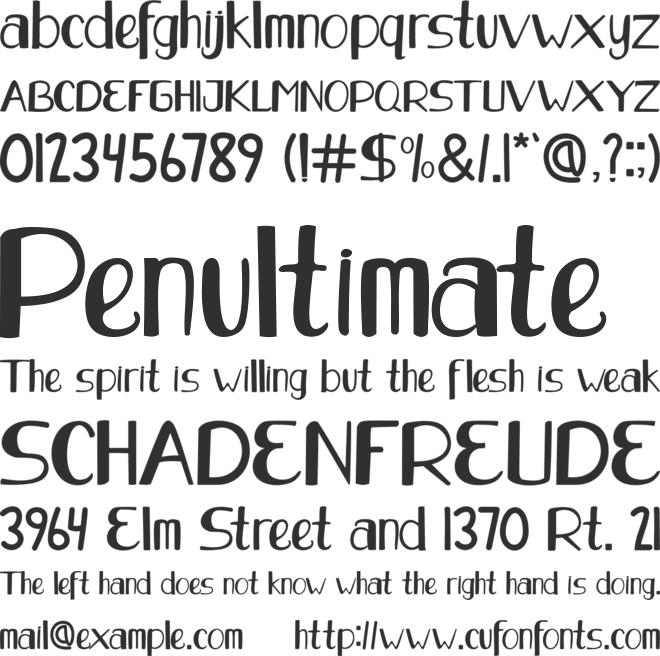 Sunday Happy font preview