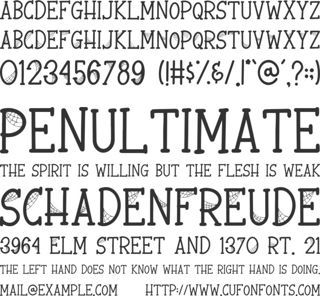 Spooky Webbie font preview