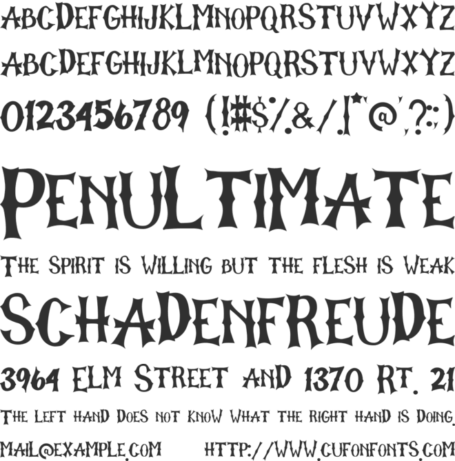 The Graveyard font preview