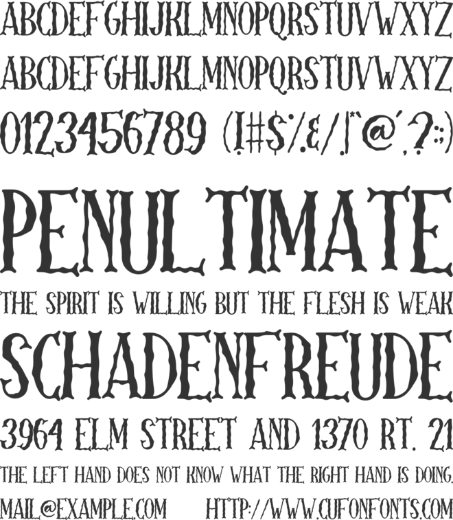 Skellington Hollow font preview