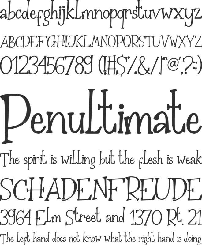 The Nightmare font preview