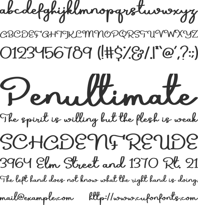 South Pond font preview