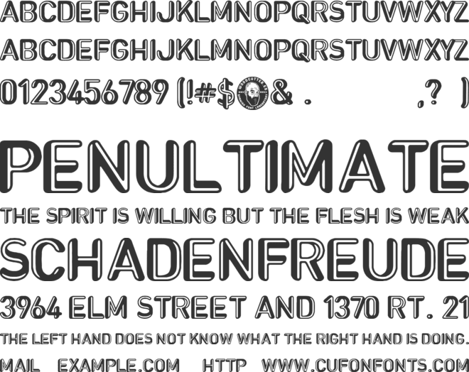 Royal dimensions font preview