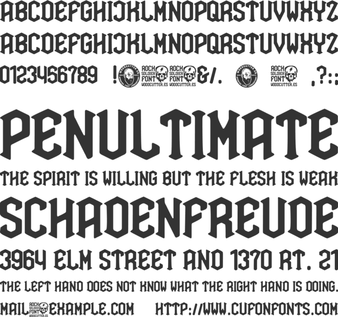 Rock Soldier font preview