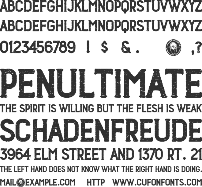 Wood Works 1974 font preview