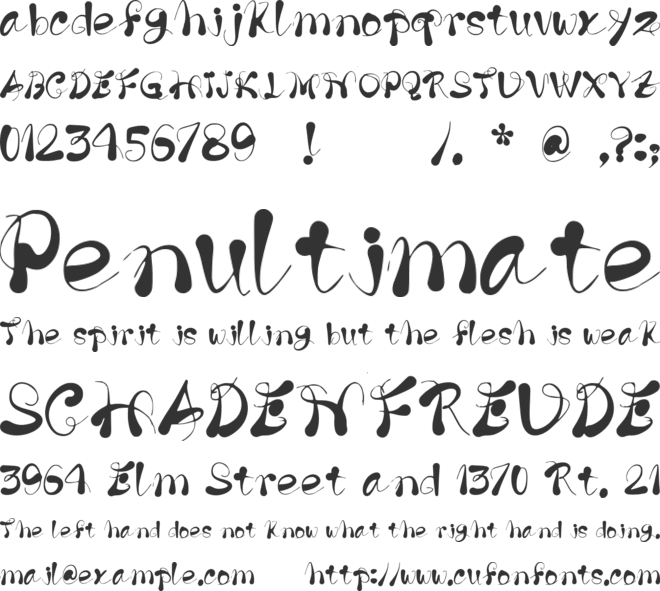 The Butterfly font preview