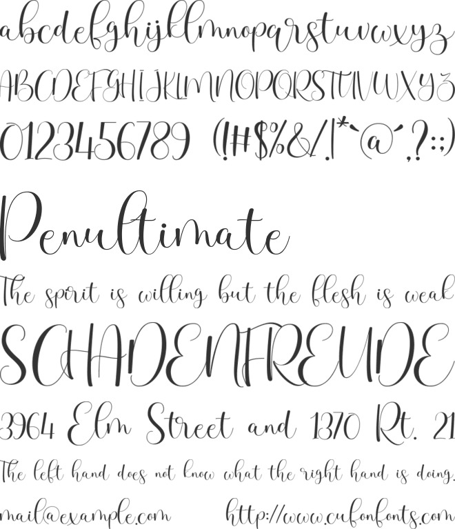 Cameta Cuttes font preview