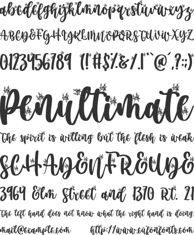 Secret Nature font preview