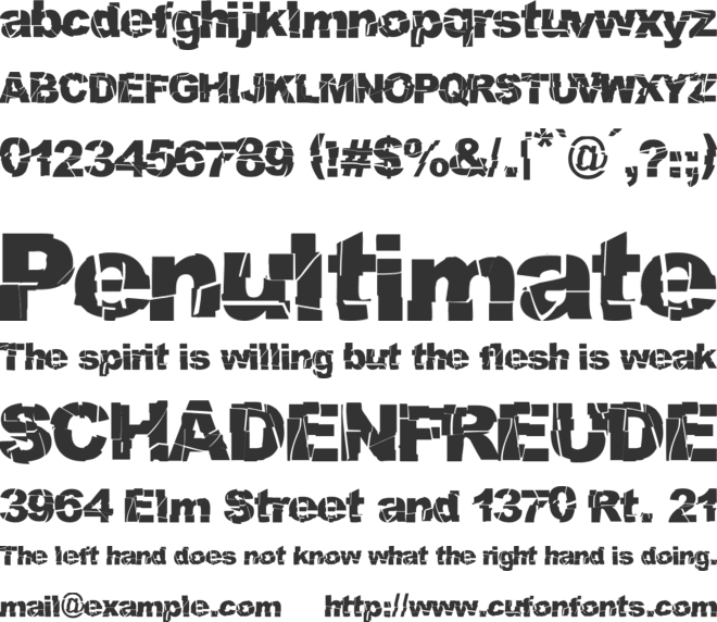 Broken World font preview