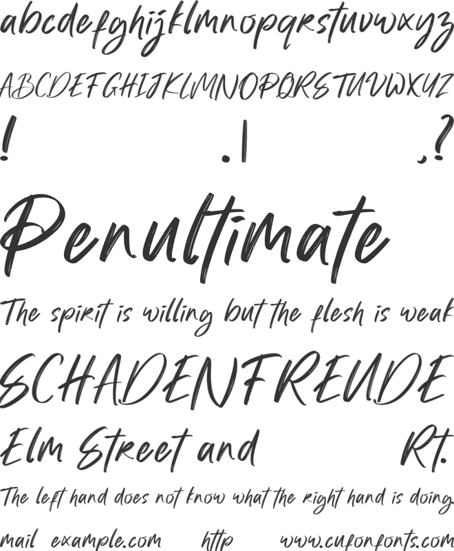 The Knitter font preview