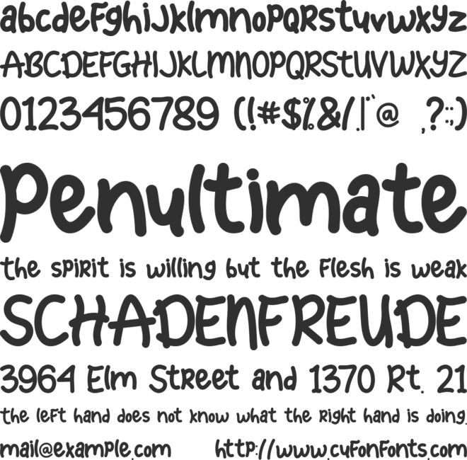 Cheerful Yellow font preview