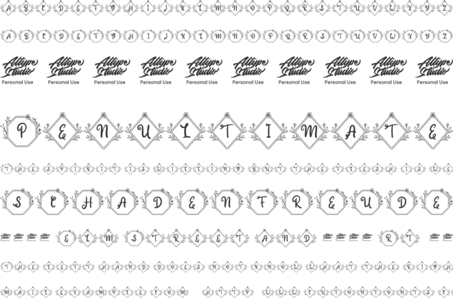 Heleny Monogram font preview