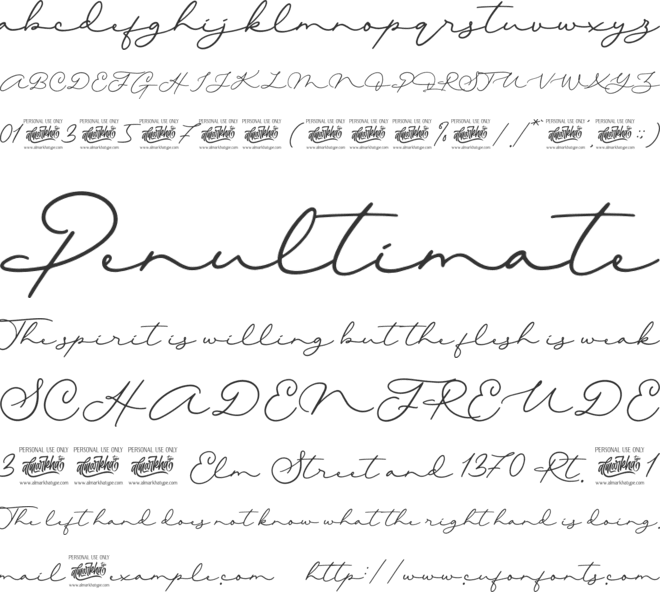 Quick Letter font preview