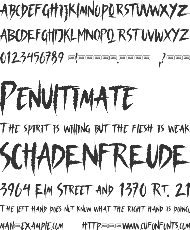 Nightscary Free Trial font preview