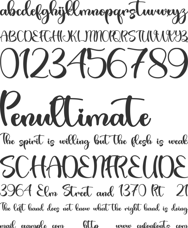 Valentine Bright - Pesonal Use font preview