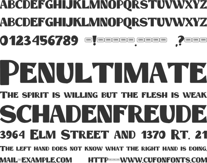 Hastag Free Trial font preview