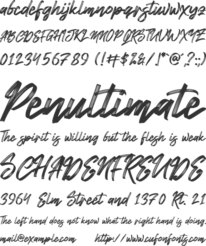 Namashte font preview