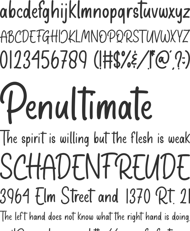Charming Childish font preview