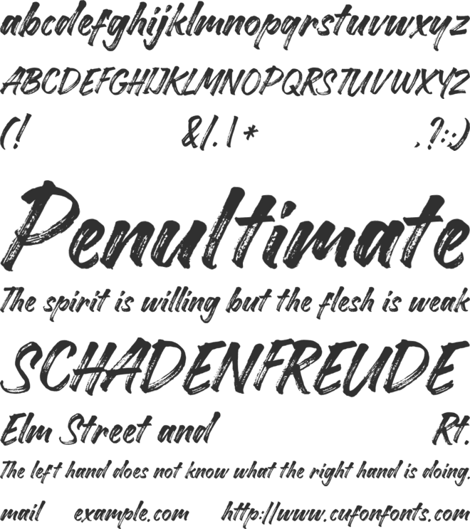 The Revengers font preview