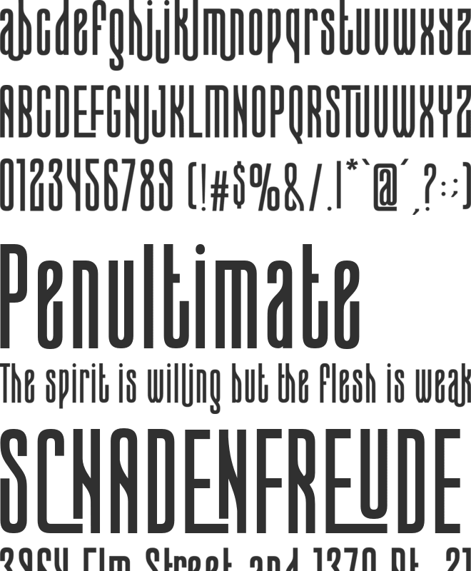CONICAL CONDENSED font preview