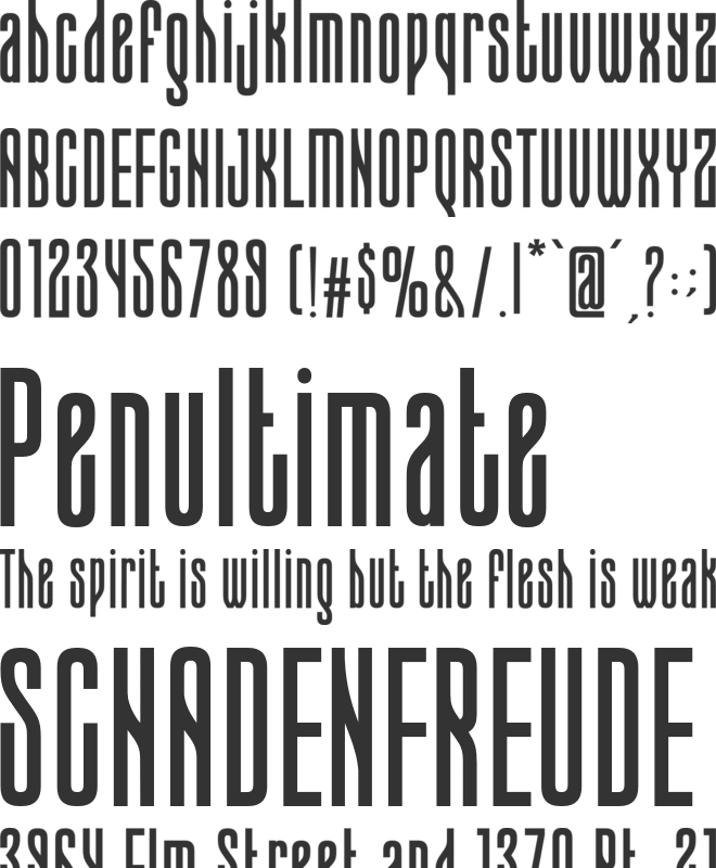 CONICAL CONDENSED font preview