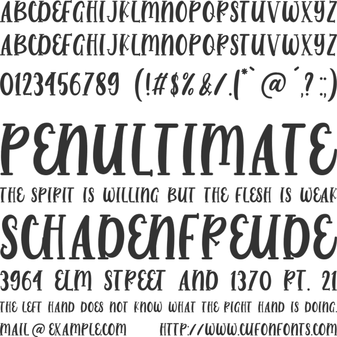 Miss Barada font preview