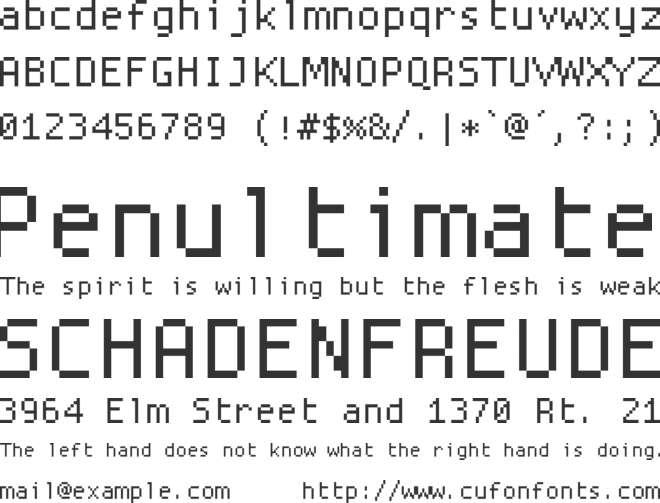 Proggy Square font preview