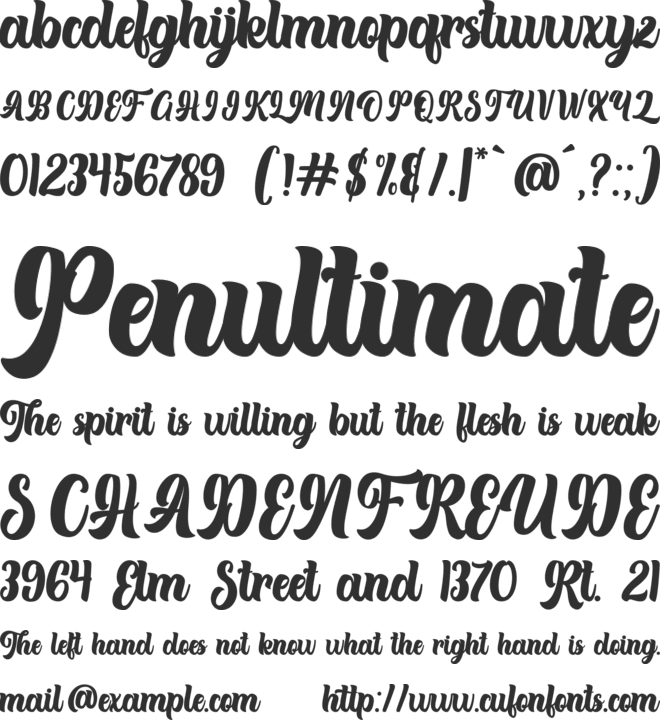 Theyriad Script font preview