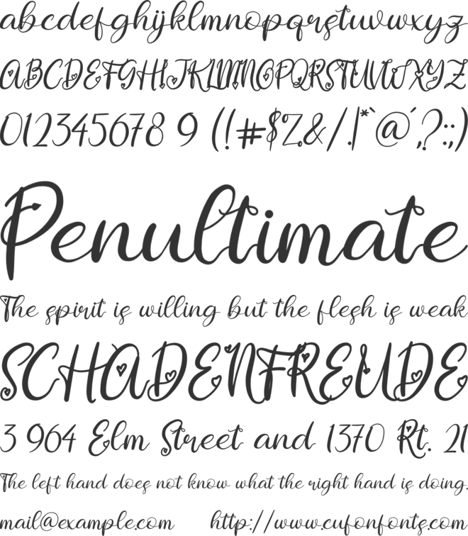 Darinella font preview