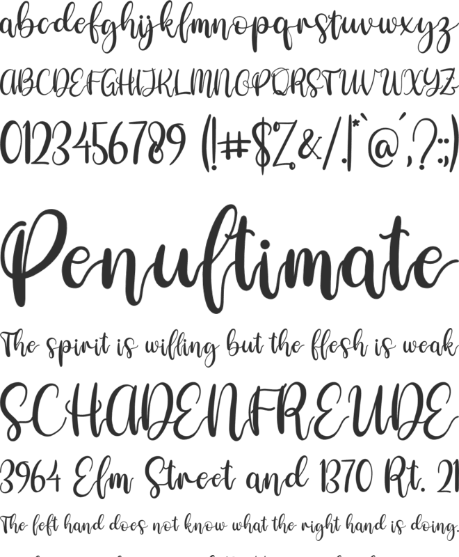 emely love font preview