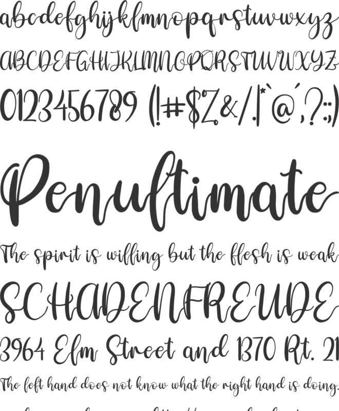 emely love font preview