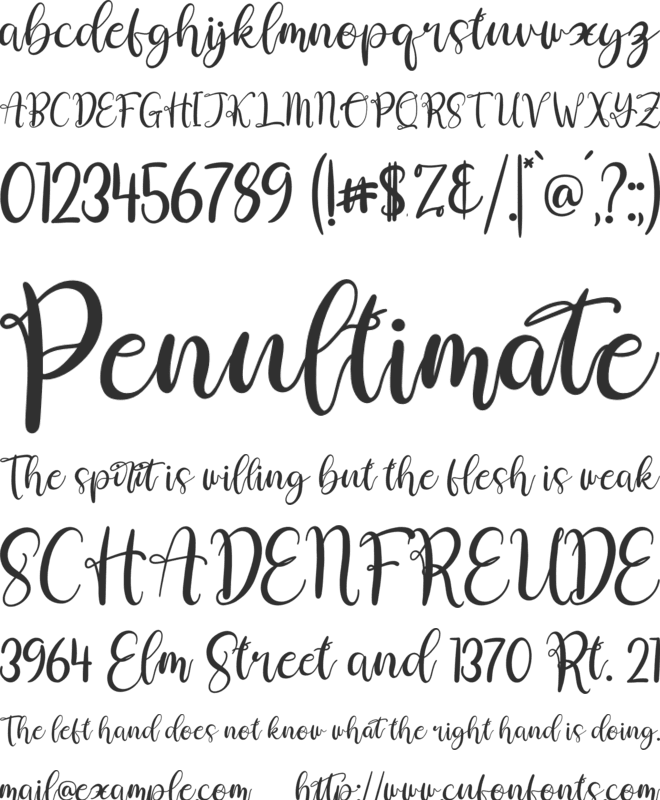 love erlia font preview