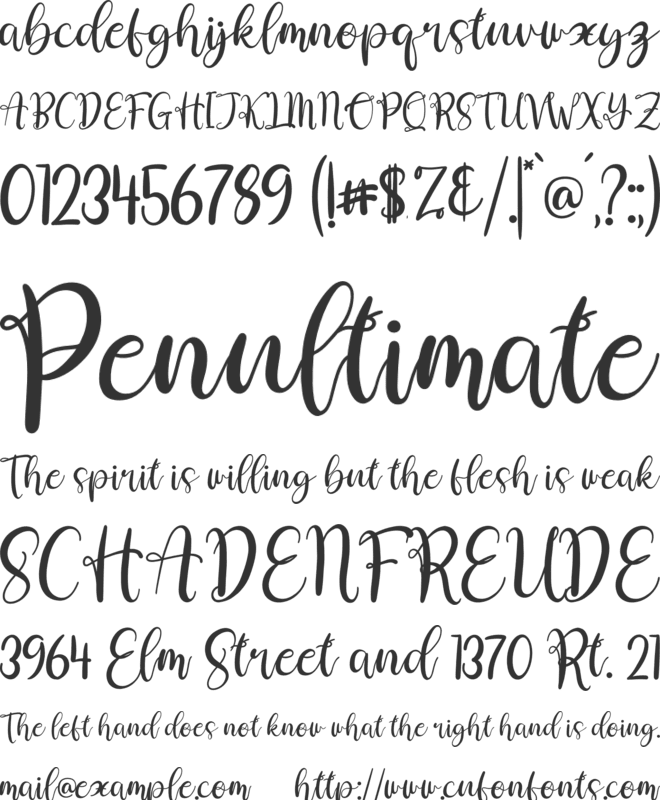 love erlia font preview