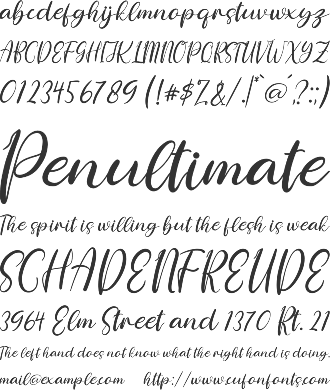 happy floral font preview