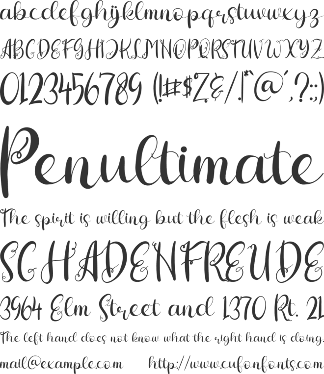 Hiratheria font preview