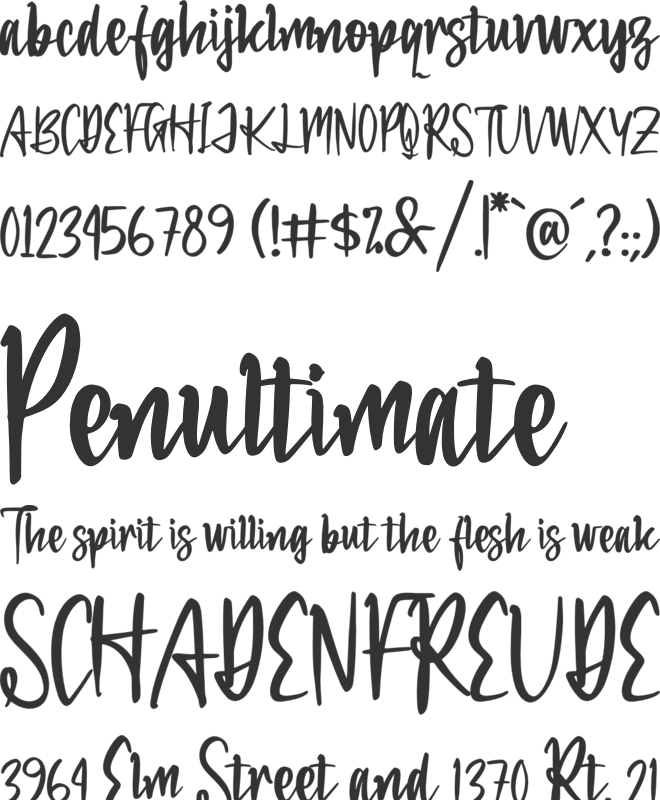 Patrick Hinton font preview