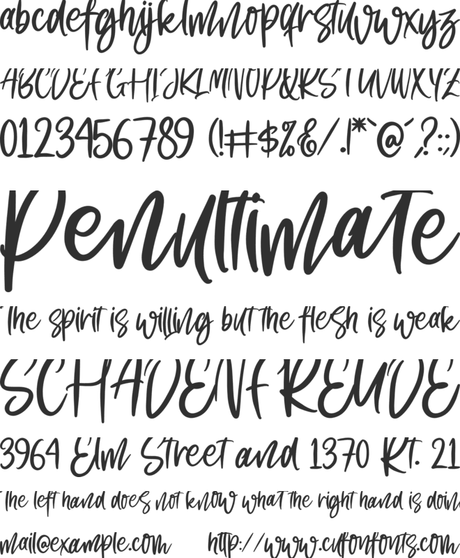 Menttari Sparkle font preview
