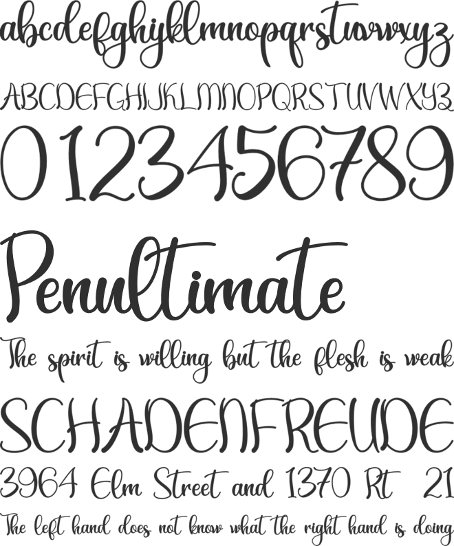 Andyou - Personal Use font preview