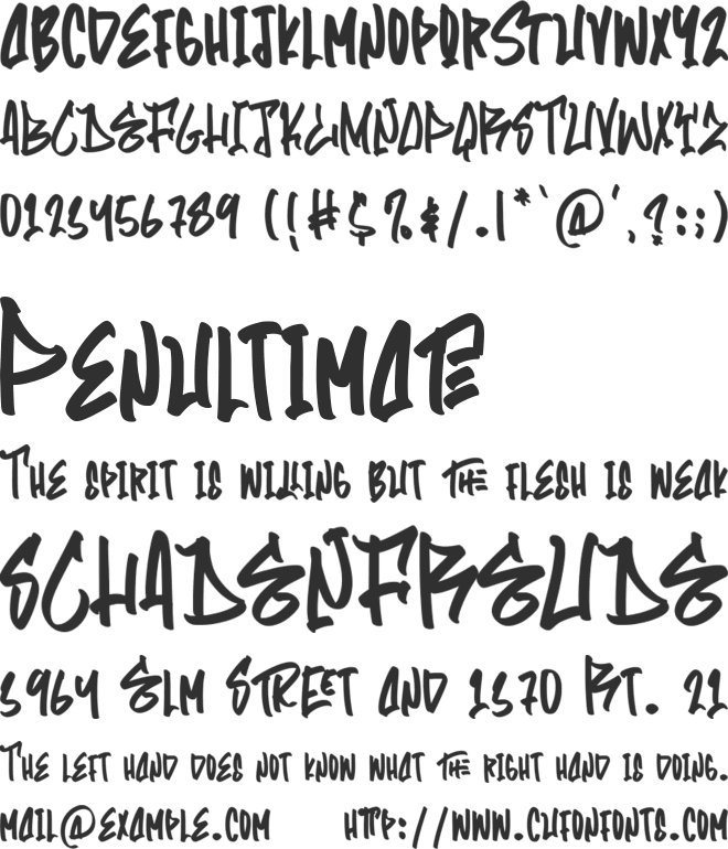 The Overcook font preview