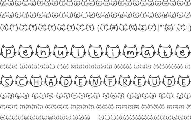 Meows Nepil font preview