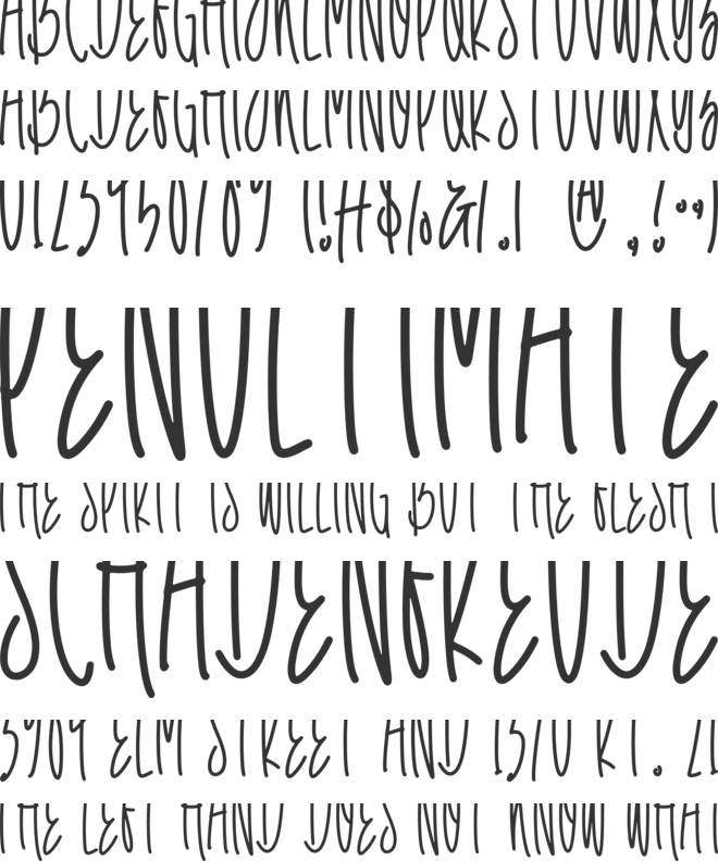 Unicorn Tall font preview