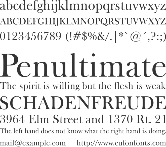 FrysBaskerville BT font preview