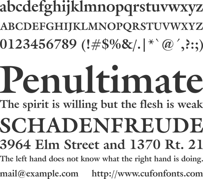 Galliard BT font preview