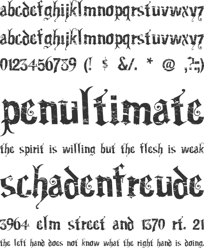 Gartentika font preview