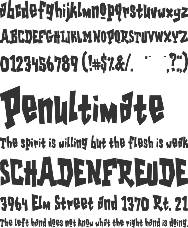 GarageShockCondensed font preview