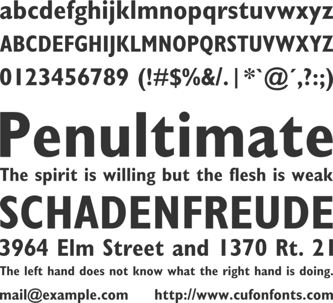 GillSansBoldCondensed font preview