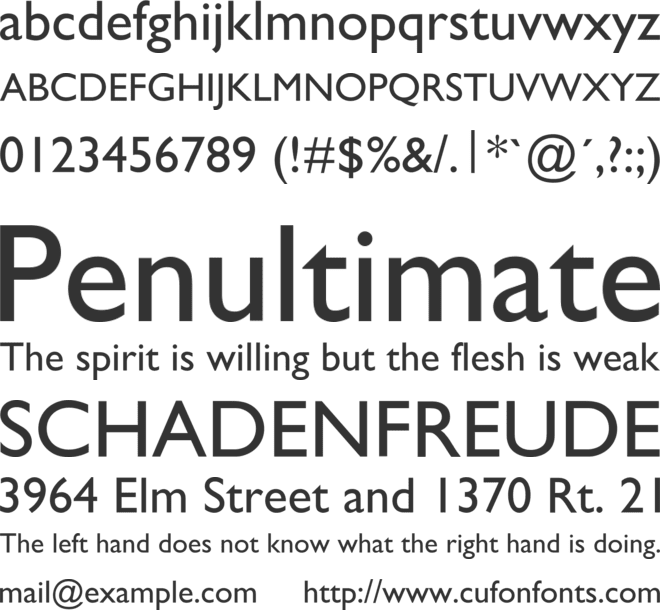 GillSans font preview