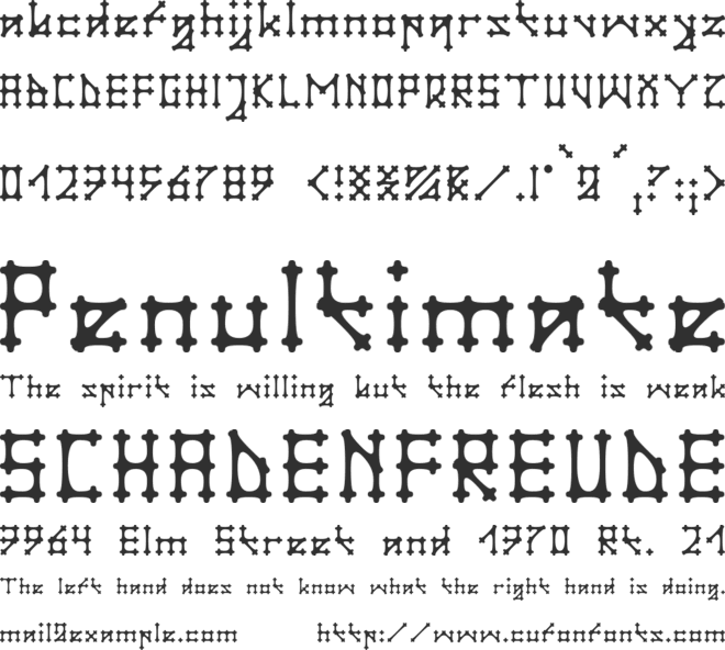 Gotika Apvalus font preview
